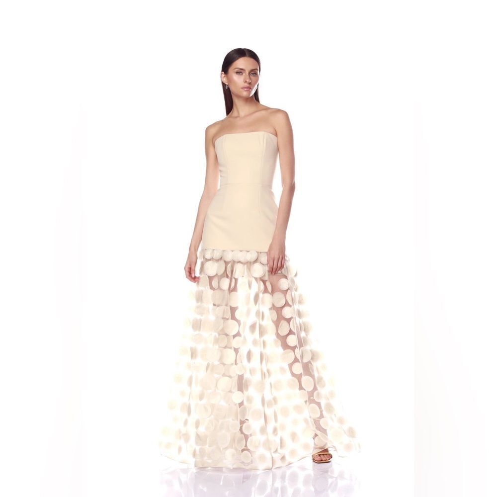 NWOT BRONX AND BANCO HARPER STRAIGHT Cream Strapless Wedding Bridal Gown, XS - Picture 3 of 16